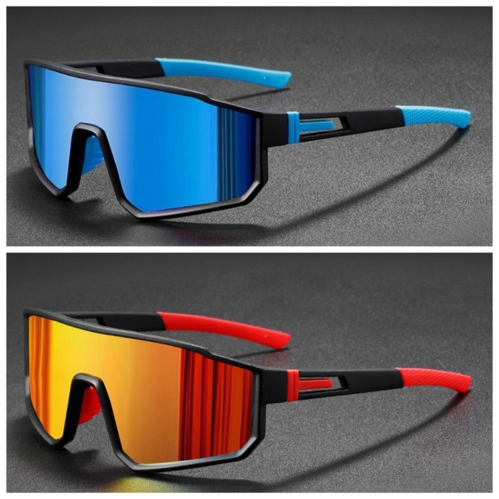 2PCS Men's Oversized Cycling Glasses for Men Bicycle Windproof Colorful Coating Sunglasses Outdoor Sports Motorcyc