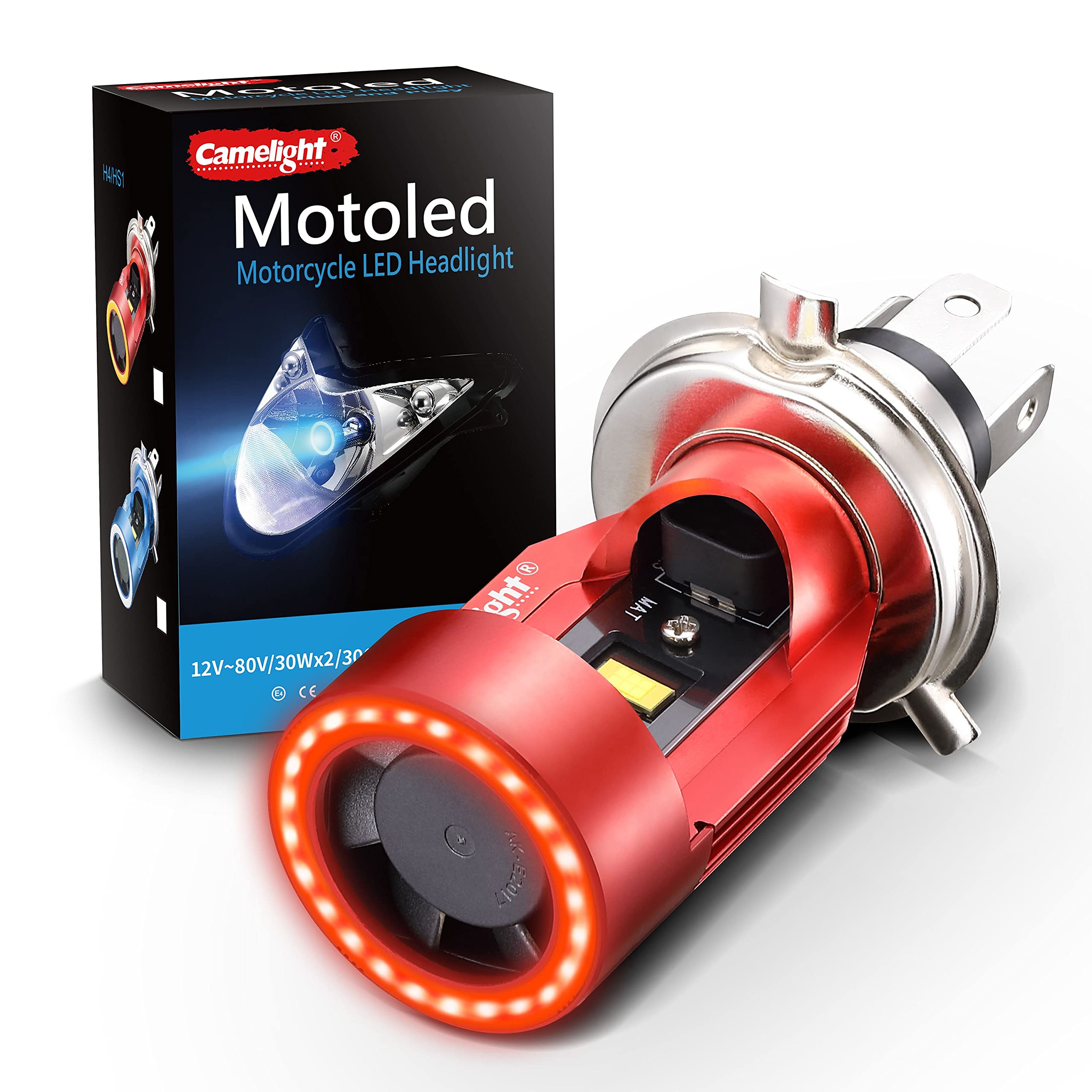 

Camelight Red Light CCFL Motorcycle LED Headlight H4 / HS1 Hi/Lo DC / 24V Universal White Light 6000K (Red) 1 pc (x 1) красный