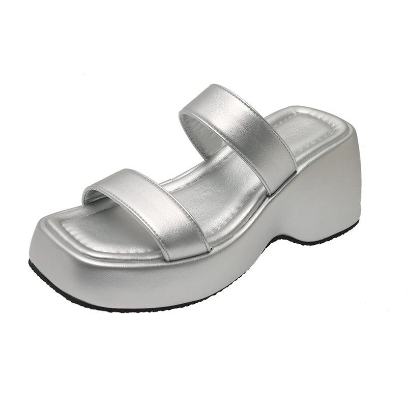 Fashion Hot Selling Platform Women High Heels Slippers Designer Heeled Shoes 2025 Summer Wedges Sandals Pumps Fashion New Sandalias