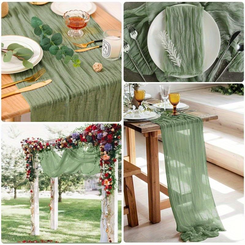 180cm Crinkle Cloth Table Runner for Birthday Parties, Weddings, and Holiday Celebrations, Photography Props Decoration