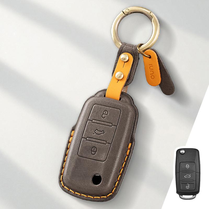 Genuine Leather Protector for Volkswagen VW Polo Golf 7 MK7 Tiguan Passat Key Case Cover Fob