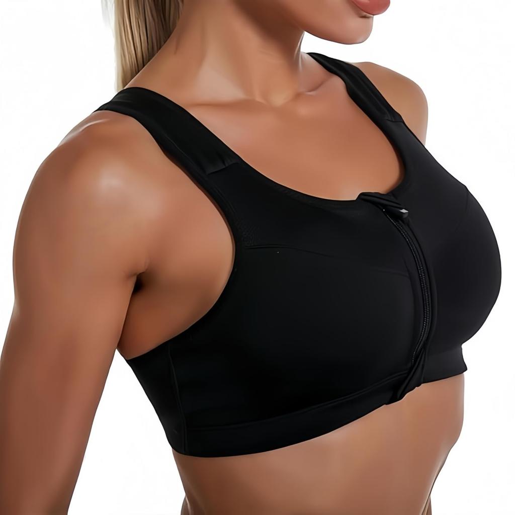 BlueBOA Sports Plus Front Molded Easy Size L Bra, Non-Slip, Front-Opening, Sweat-Wicking, Quick-Drying, Wireless, Sizes, Stretchy, Breathable,
