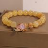 Women's Citrine Stone Bracelet - Ancient Style Gift for Girlfriend or Bestie