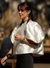 Women's Puff Sleeve Round Neck Top - Elegant Commuting Style, Versatile Five-Point Sleeve Blouse