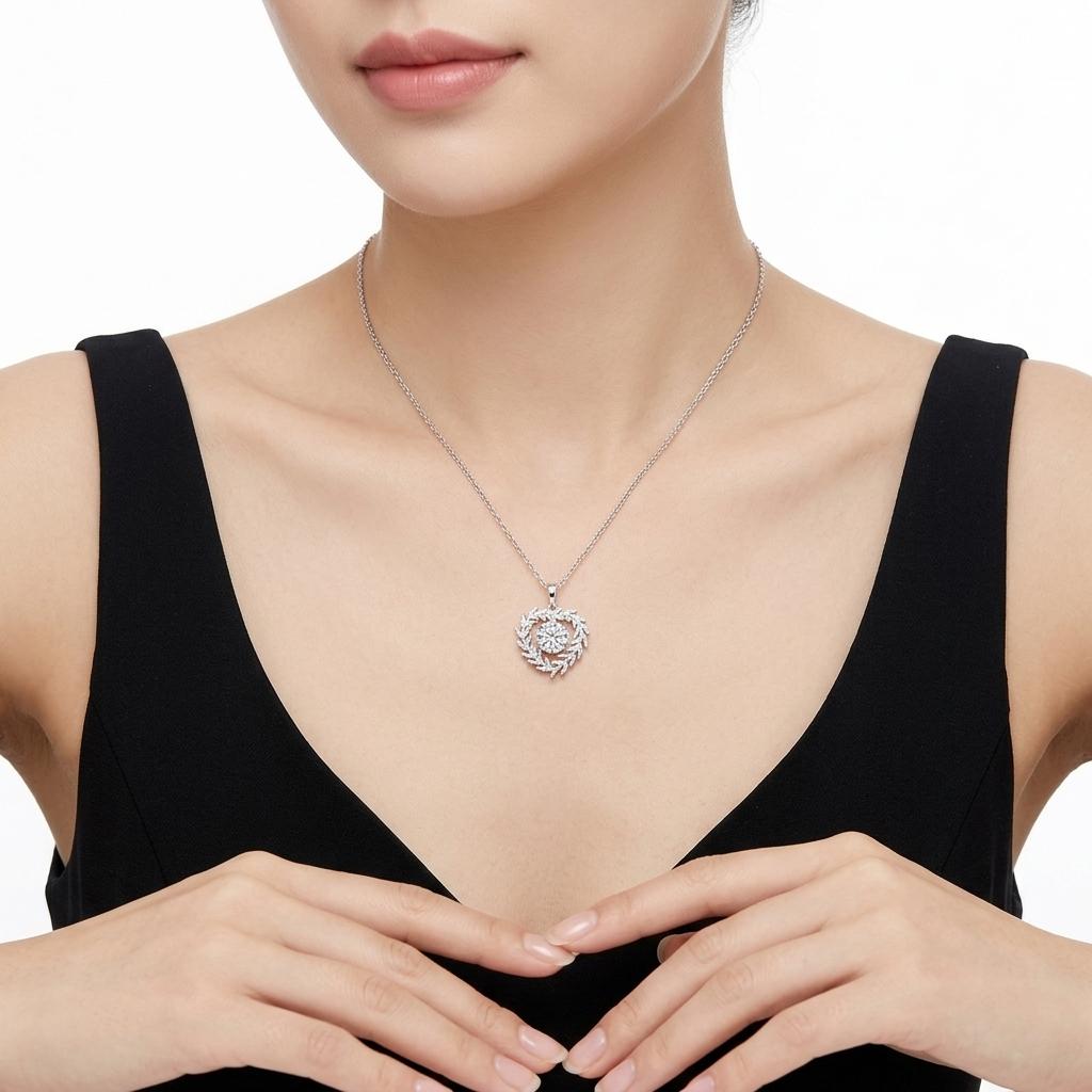 Romantic Three Stone Pear Round Heart Cut Moissanite S925 Silver VVS GRA Certified Daily&party Wear Dainty Drop Pendant Necklace