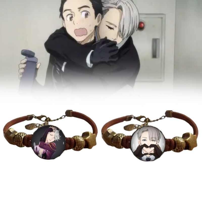 Yuri Ice On Bracelets Anime Glass Wristbands Cartoon Character Gift Jewelry
