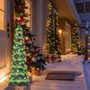 Sculptură Pom de Crăciun Luminoasă Rășină Pom de Sărbători Ornament de Birou cu Lumină LED Pentru Mese Mantele Decorațiune de Sărbători