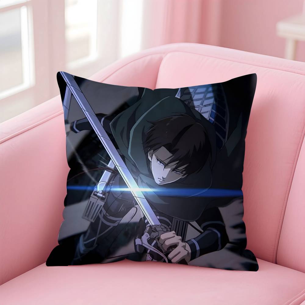 

Аниме А-Атака Титанов Л-Леви АккерманС Наволочка Комфорт Диван-кровать Шелковистая Элегантная Невидимая молния На заказ Декоративная подушка C 16x16Inch