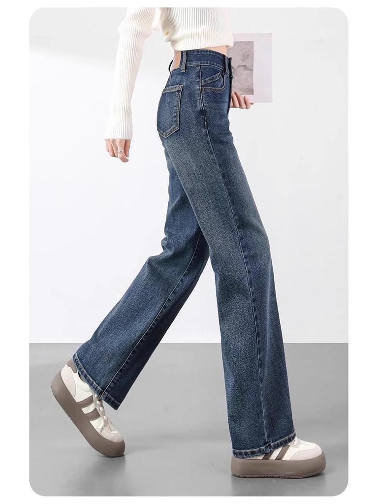 Retro High-Waisted Straight-Leg Jeans for Women - 2025 Spring Trend: Loose, Slimming, Narrow & Wide-Leg Styles