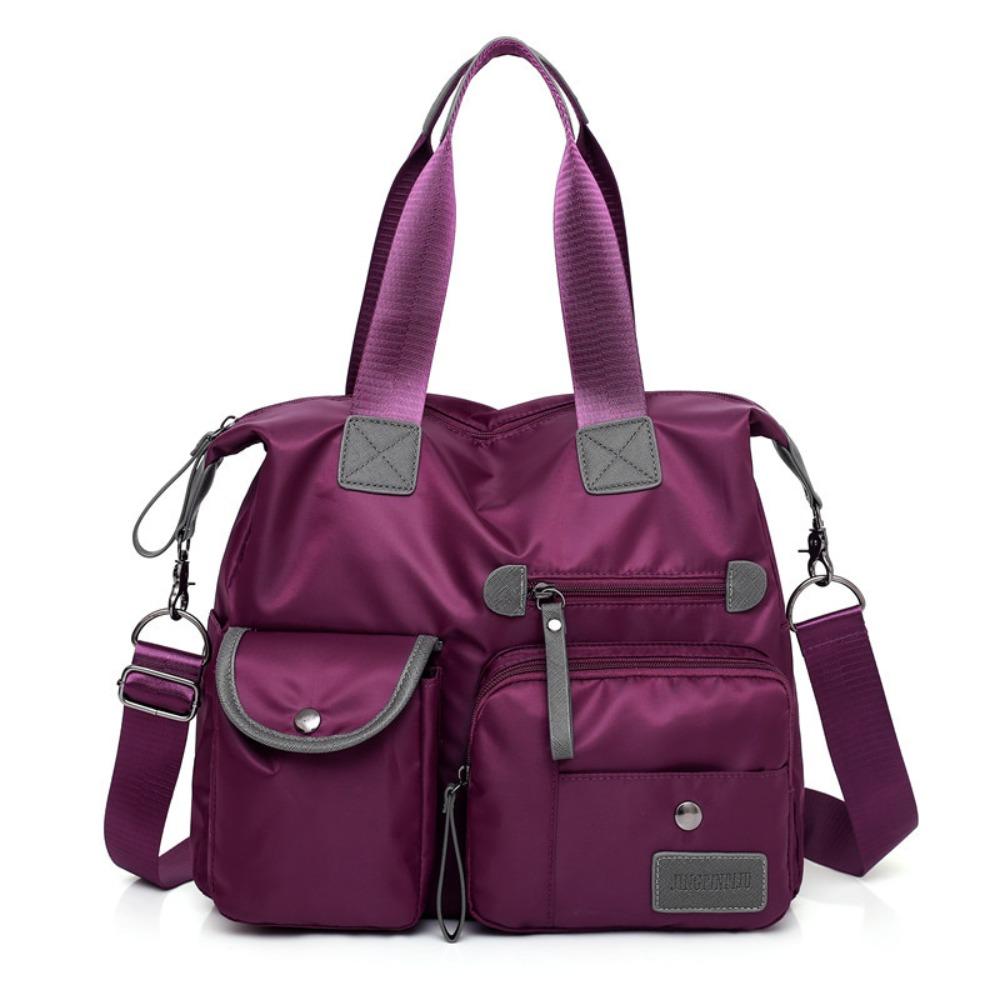 Fashion Oxford Tote Bag Large Capacity Waterproof Nylon Shoulder Bag Lightweight Multi-pocket Travel Crossbody Bag