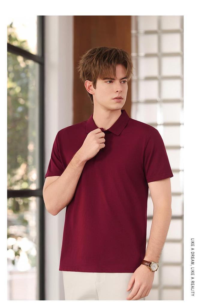 Men's Business Lapel Polo Shirt with Custom Logo Printing