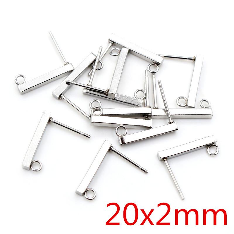 20pcs 316L Stainless Steel Geometric Earring Stud Earring Posts Connector Fashion Styles DIY Jewelry Making Findings Accessories