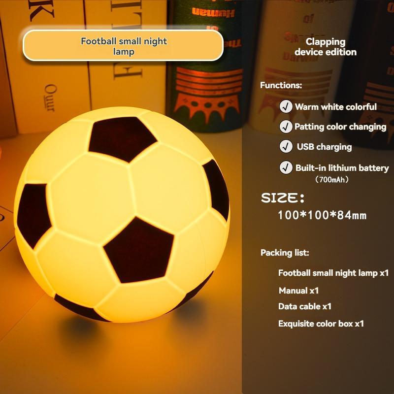 Creative Football Silicone Remote Control Clap Color Changing Night Light Bedside Atmosphere Light Children Gift Home Decoration