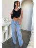 European & American Retro High-Waisted Straight Leg Women's Jeans - Fashionable Loose Denim Pants