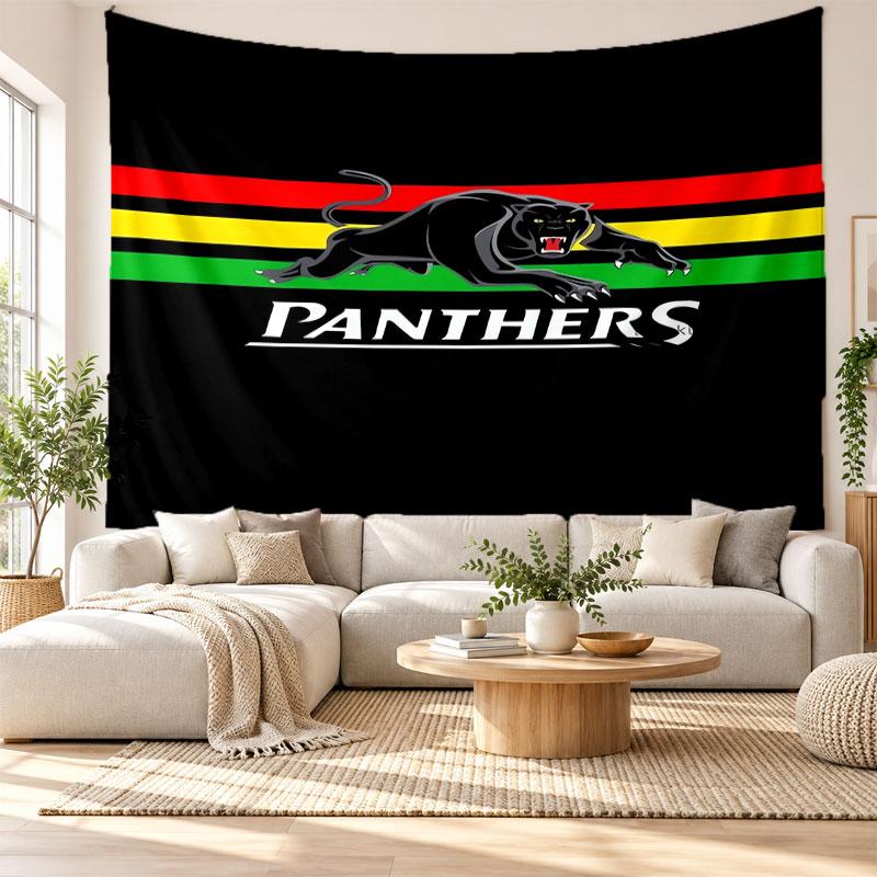 Arazzo da Parete Penrith Panthers, Appeso a Parete in Tessuto Morbido, Sfondo Decorativo per Camera da Letto, Arte da Parete per la Casa