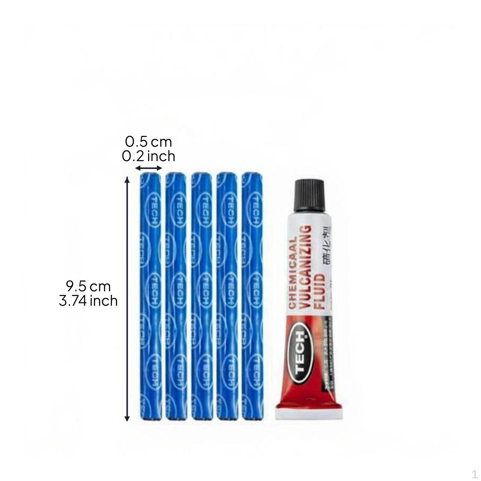 Kit, Tubeless Tire Plug Tool Set, Car Motorcycle Emergency Repair Kit other 5 Strips 10ml Glue other