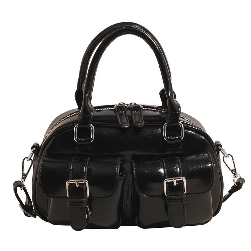 

High-end small bag women s new spring and summer versatile messenger bag fashionable portable bowling bag чёрный