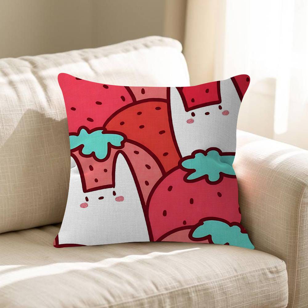 Strawberry Floral Delight Pillow Gift Home Office Decoration Pillow Bedroom Sofa Car Cushion CoverPillow Case