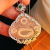 Jade White Ice Light Natural White Chalcedony Pendant Agate Pendant, Real Shot
