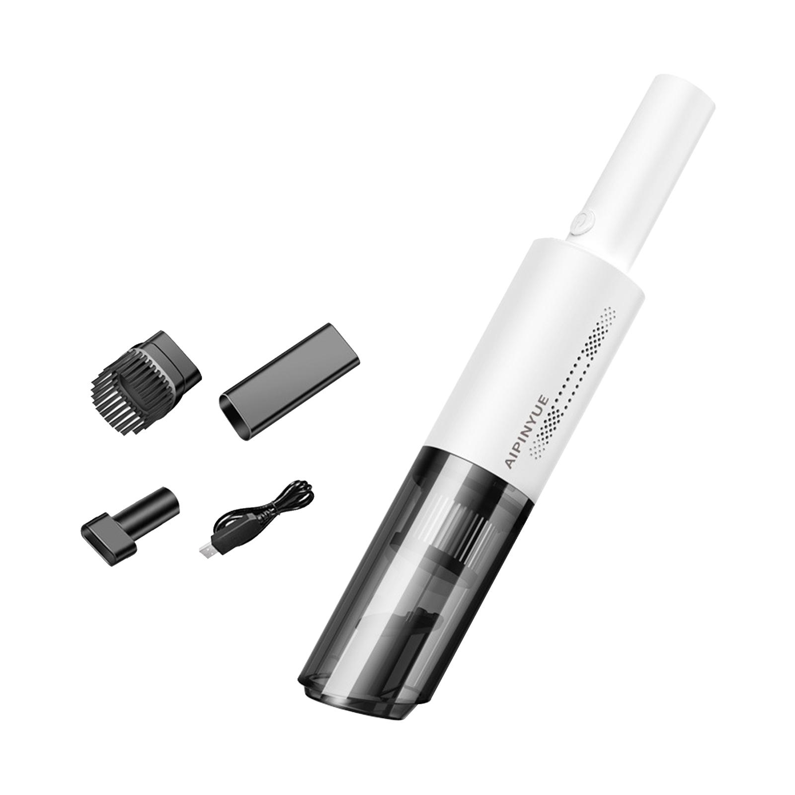 

Ручной пылесос 120 Вт с сильным всасыванием 6000 Па, мини-USB-пылесос HEPA-фильтр для домашних животных USB Rechargeable белый