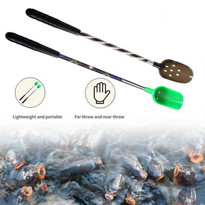 Yemleme Parçacıkları Boilies için Döküm Yem Kaşığı 3 Bölümlü Teleskopik Olta Kaşığı Yem Atma Kaşığı Taşınabilir