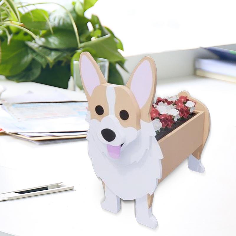 Niedliche Tierform Blumentopf PVC Haustier Hund Topfpflanze Garten Hof Dekoration Pflanzenbehälter Halter Für Außen Innen Pflanzen