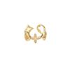 Trendy High-Quality Gold-Plated Women'S Geometric Diamond-Encrusted Four-Leaf Flower Ring Women'S Personalized Wind Ring