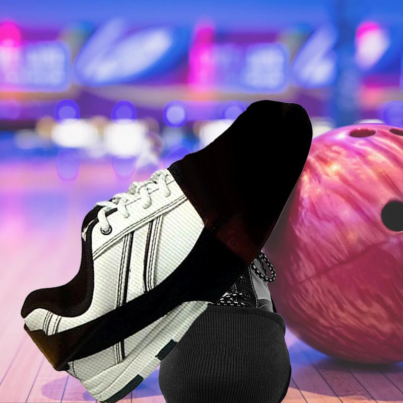 2Pcs Dancing Bowling Shoe Sliders Fits Most Bowling Shoes Portable for Adults with Elastic Band Professional Bowling Shoe Covers nero