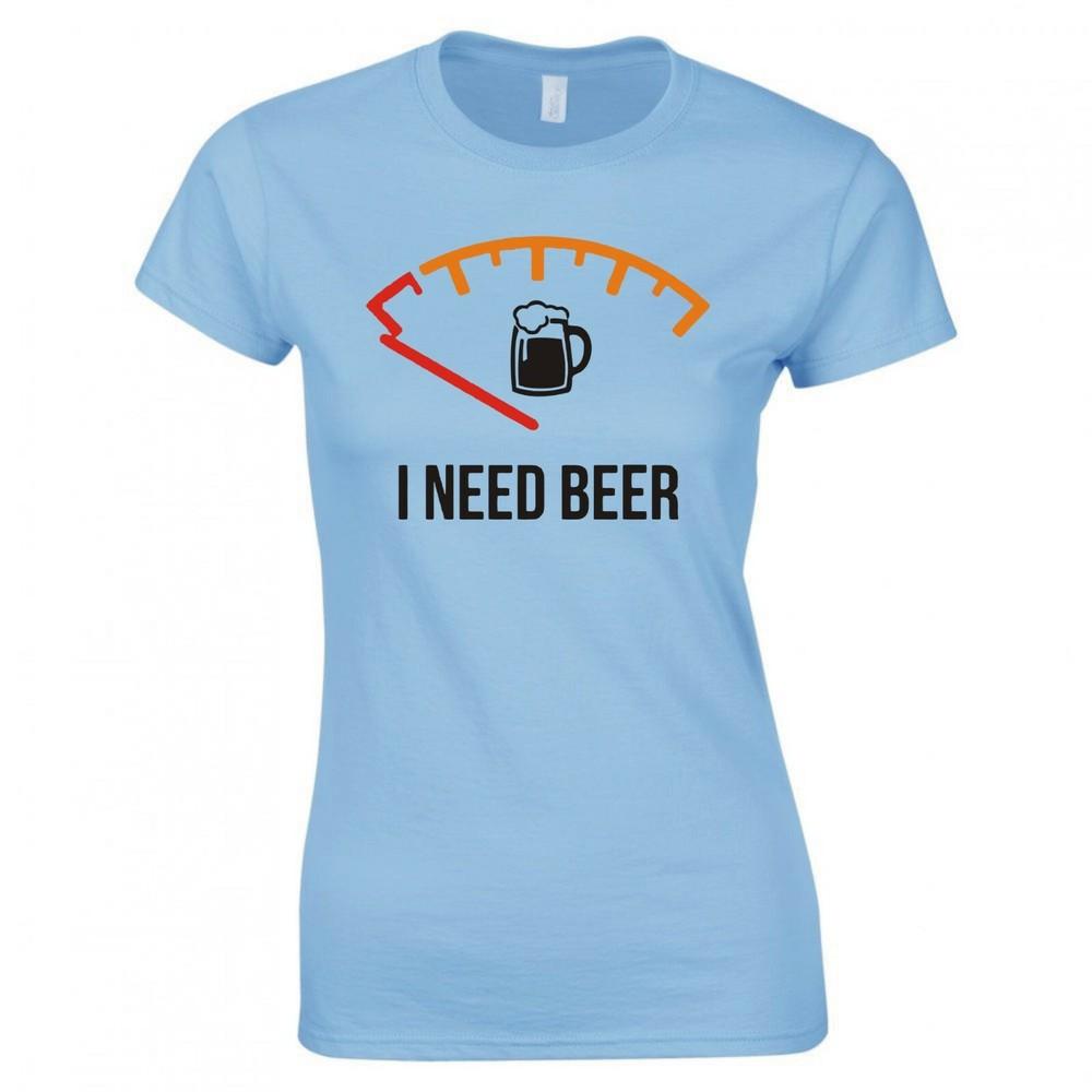 Funny Drinks I Need Beer Empty Tank Skinny Fit TShirt S