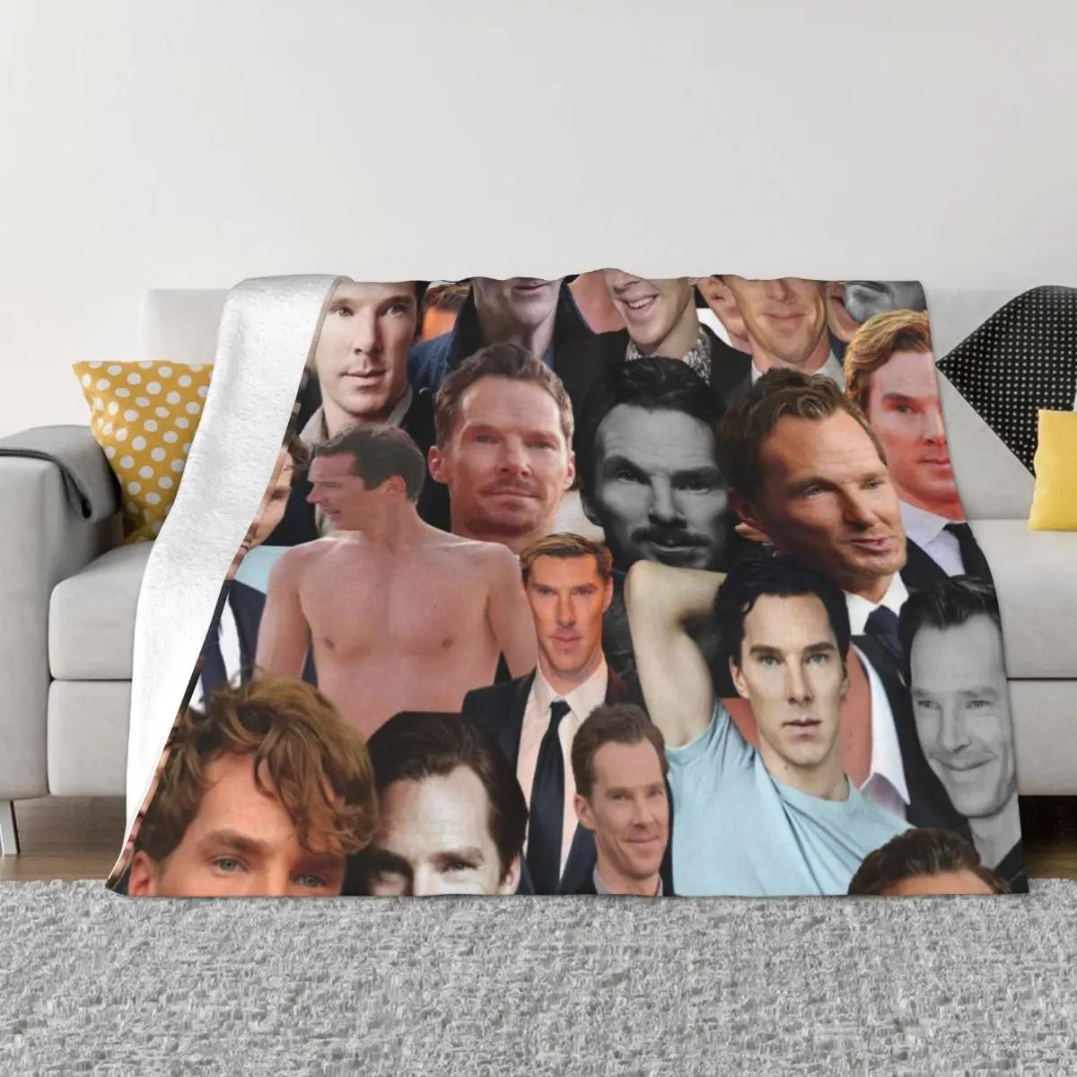 Фотоколлаж Бенедикта Камбербэтча Плед теплый плед для зимы Тяжелый плед постельное покрывало Плед для дивана 30x40in