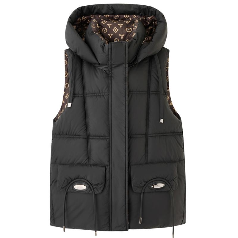 Fashion Winter Women's Vest Hooded Can Be Worn On Both Sides Thick Warm Casual Sleeveless Jackets Woman Short Coat