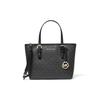 Mk Jet Set Travel Bolsa Tote de Lona Revestida com Estampa de Logo Assinatura Bolsas Tote Femininas Preto 35T9GTVT0B-BLACK
