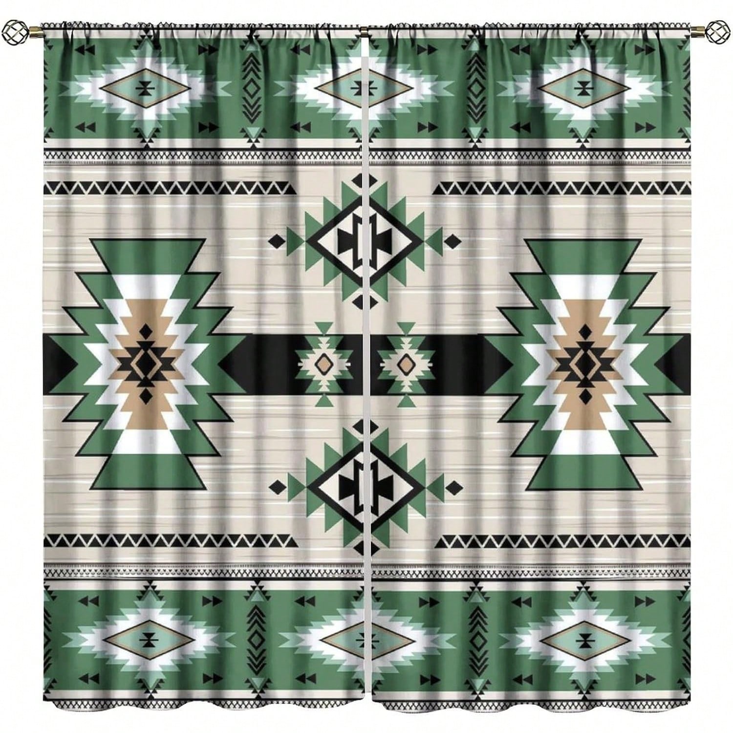 

Западные шторы блэкаут, Бохо Геометрические Юго-западные Абстрактные оконные драпировки, Для гостиной спальни 2 панели 53x116cm 2pc&Without mount