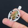 Easter Deal 925 Sterling Silver Heart Chakra Unakite Stone Sister Ethnic Pendant
