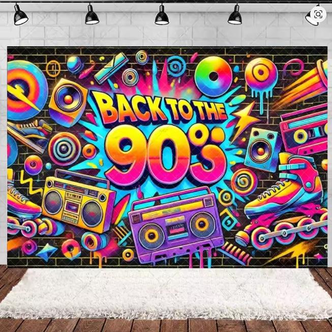 Retro Zurück in die 70er 80er 90er Hintergrund Neon Graffiti Klebeband Disco Hintergrund Geburtstagsparty Freunde Party Fotostudio Dekoration