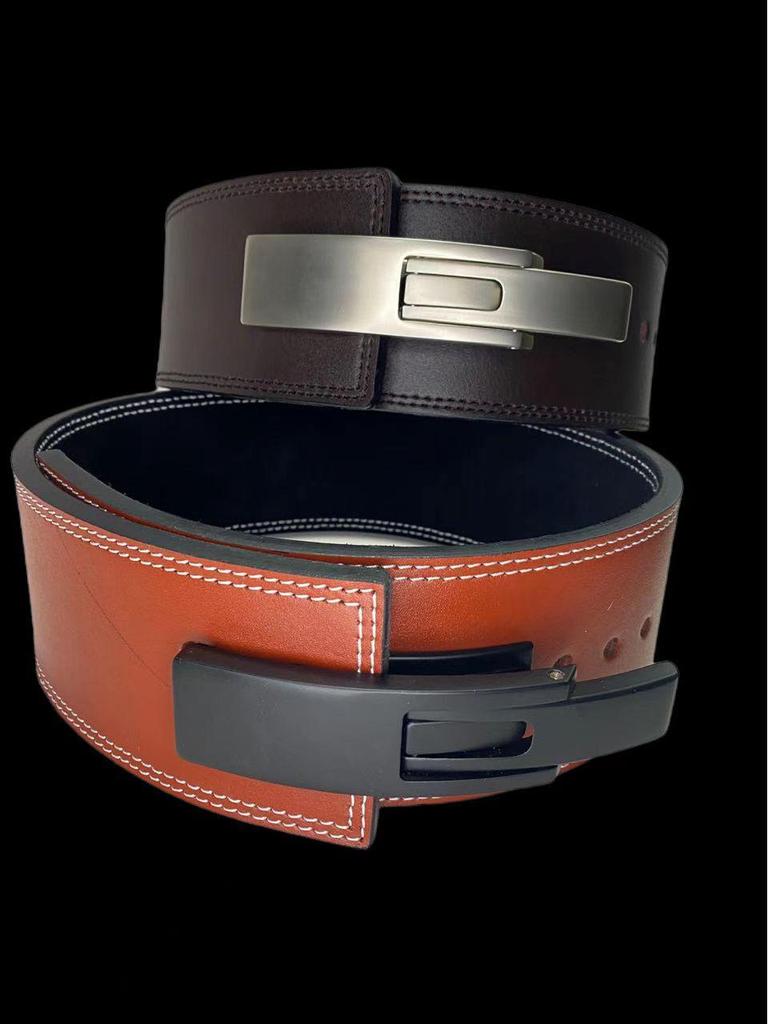 Professional Leather Powerlifting Weightlifting Belt with Lever Buckle for Squats and Deadlifts