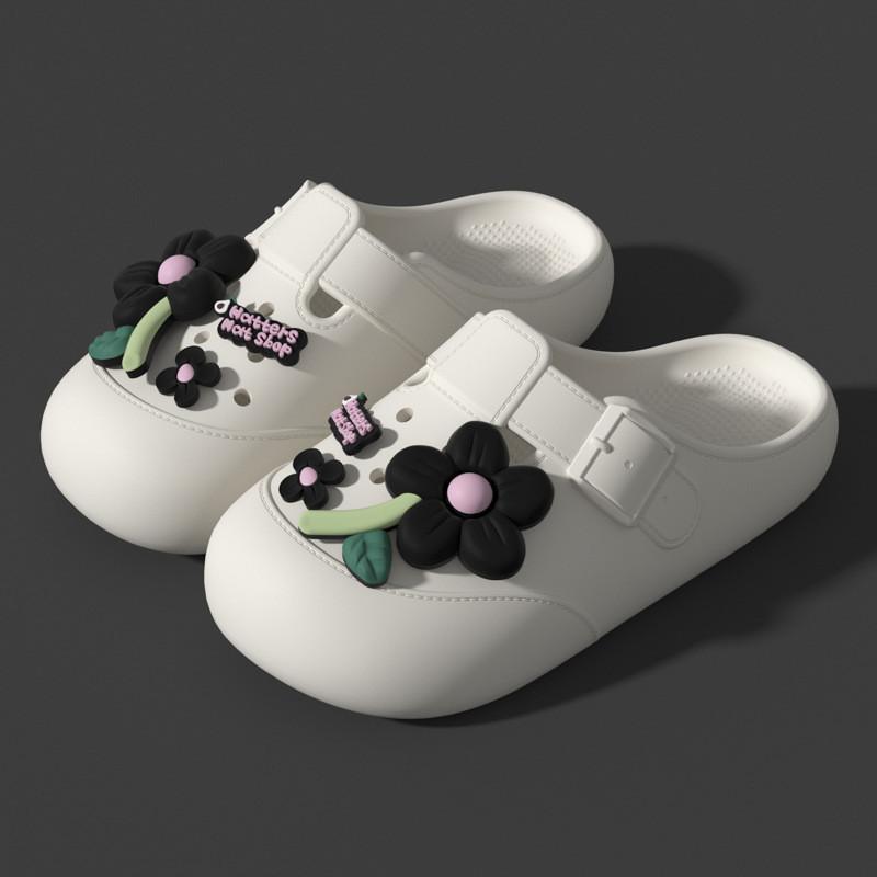 Flower Dotted Eva Slipon Shoes For Women And Men Summer Casual Nonslip Waterresistant Footwear