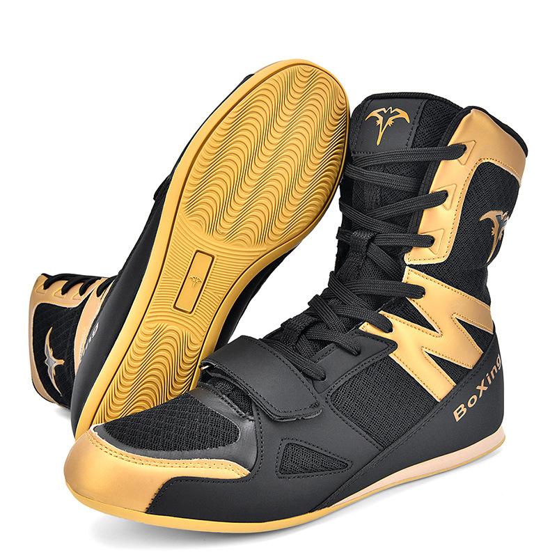 Professional Wrestling Shoes Men's High-top Adult Sanda Shoes Competition Training Shoes Fighting Shoes Women's Indoor Boxing Training Shoes
