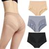 European and American large size TK mid-waist briefs, belly girdle waist lift hip transparent mesh stripes, comfortable and pure