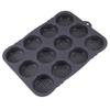 12 Cavity Silicone Burger Bun Pan Nonstick Baking Tray for Homemade Buns