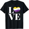 Nonbinary Pride Heart LOVE T-shirt