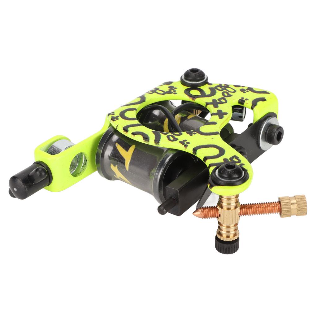 10 Wraps Coil Tattoo Machine Lemon Yellow Electroplating Iron Frame Liner Tattoo Machine for Novice