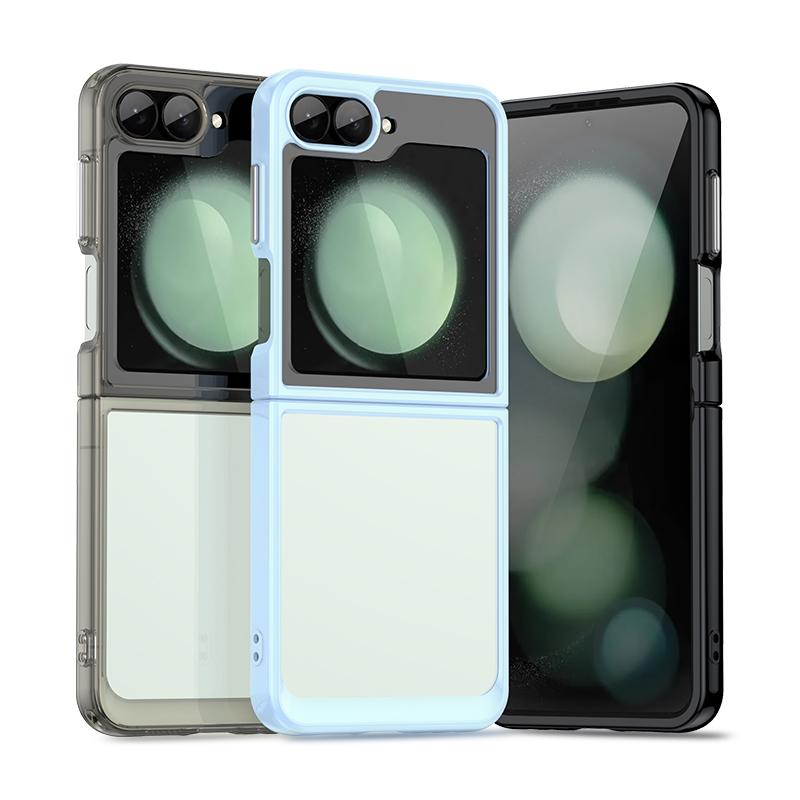 Transparent Colorful TPU Case for Samsung Galaxy Z Flip 6 5 4 3 Protective Cover Clear Phone Case Luxury Shockproof