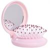 1Pc Folding Detangling Brush for Curly Hair Non-slip Rubber Hair Brush Mirror with Comb Travel Portable Folding Comb