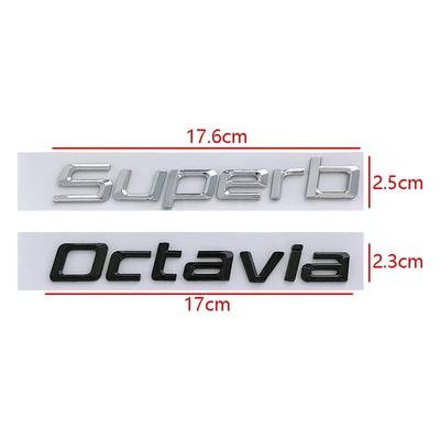 Auto Kofferraum Aufkleber Emblem Exterieur für Superb Octavia 2023 2024 Buchstaben Abzeichen Heckaufkleber Auto Modifikationszubehör
