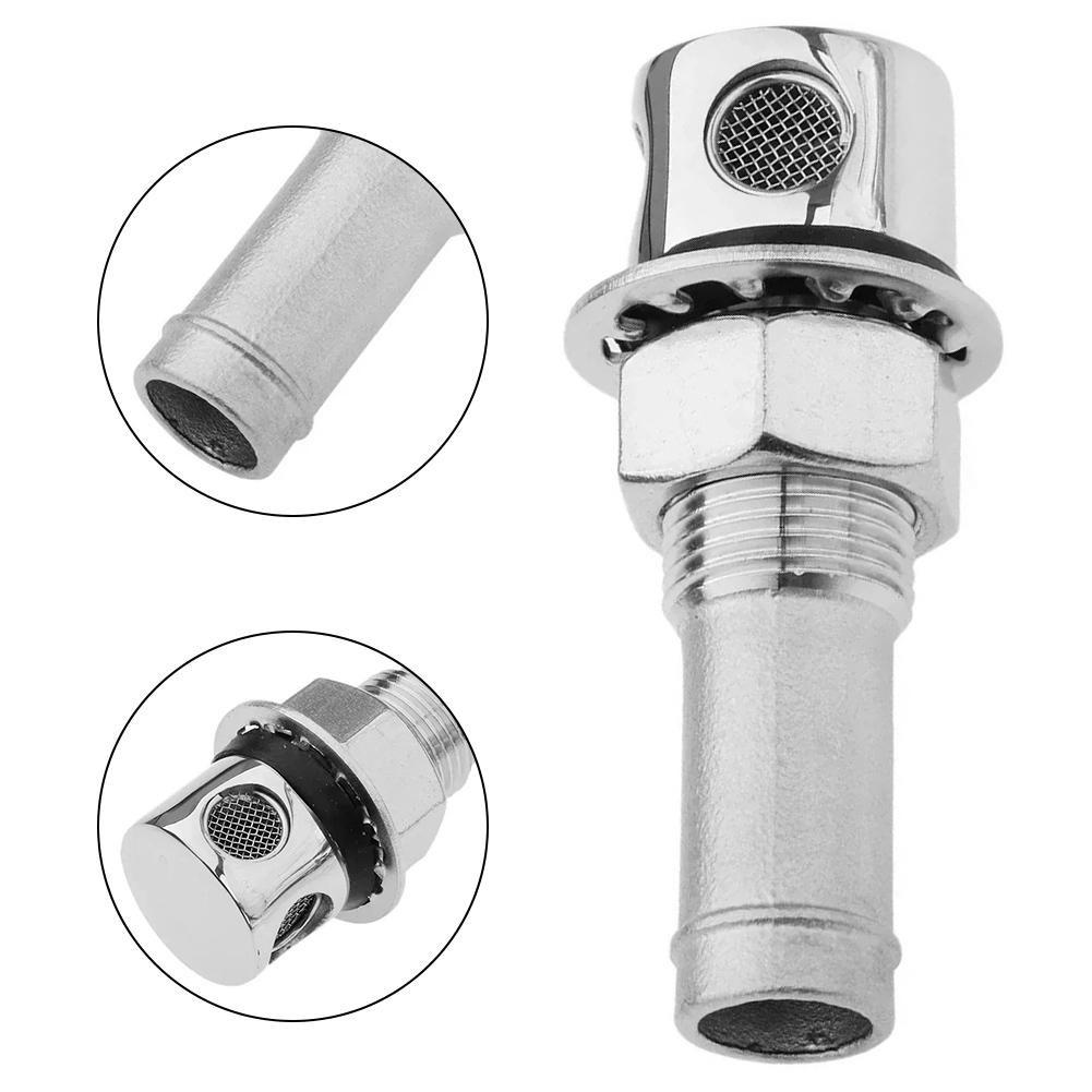Through Hull Fuel Tank Vent Stainless Steel Flush Mount Gas-Fuel Tank Vent Marine Straight Air Vent Gas-Fuel Tank Vent Breather