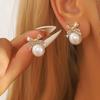 Autumn Winter 2 Women's Silver Needle  Studded With Diamond Pearl Earrings, High-end And Refreshing Earrings