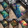 1Pc Peacock Print Rug - Home Decoration Carpet For Living Room Bedroom Flooring Computer Chair Area Rug