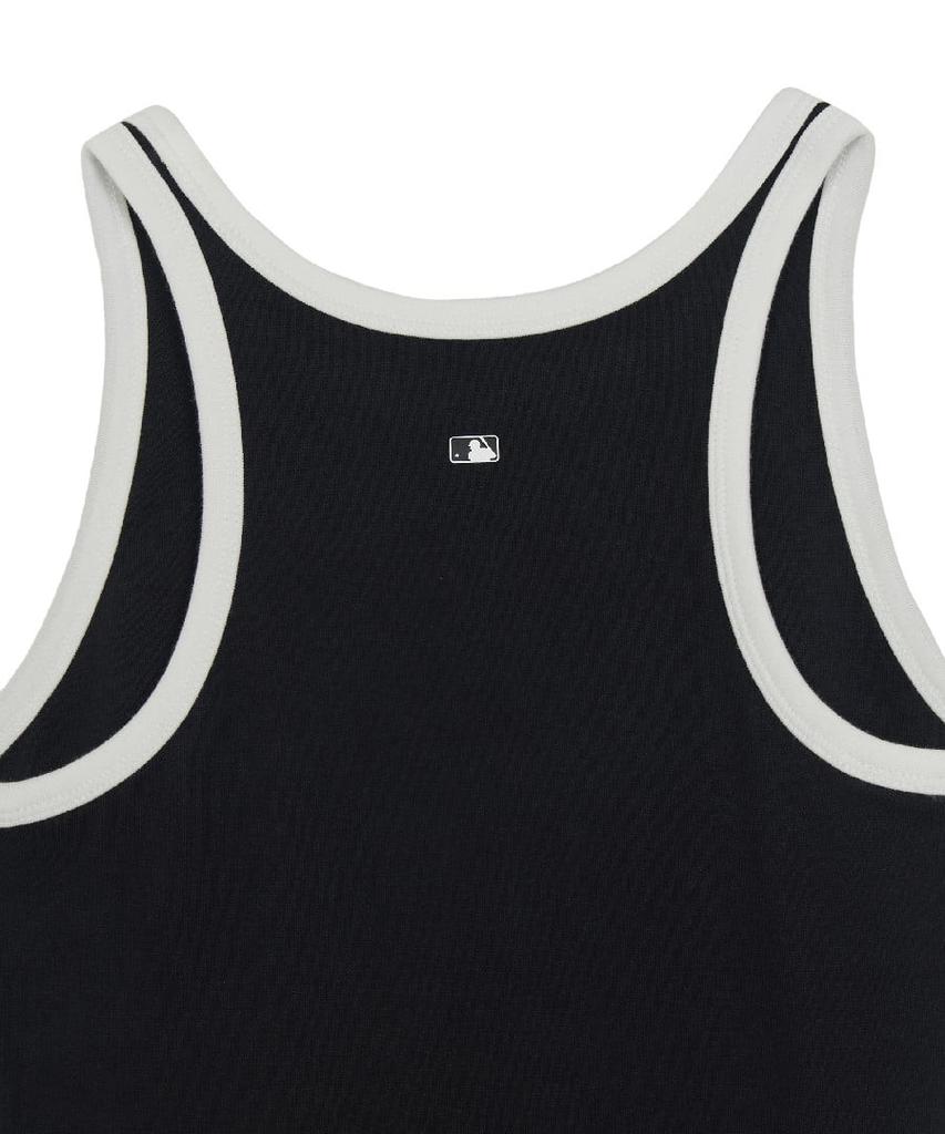 Emelbi Women'S Basic Ringer Ribbed Sleeveless Dress Ny (Black) (A Type)