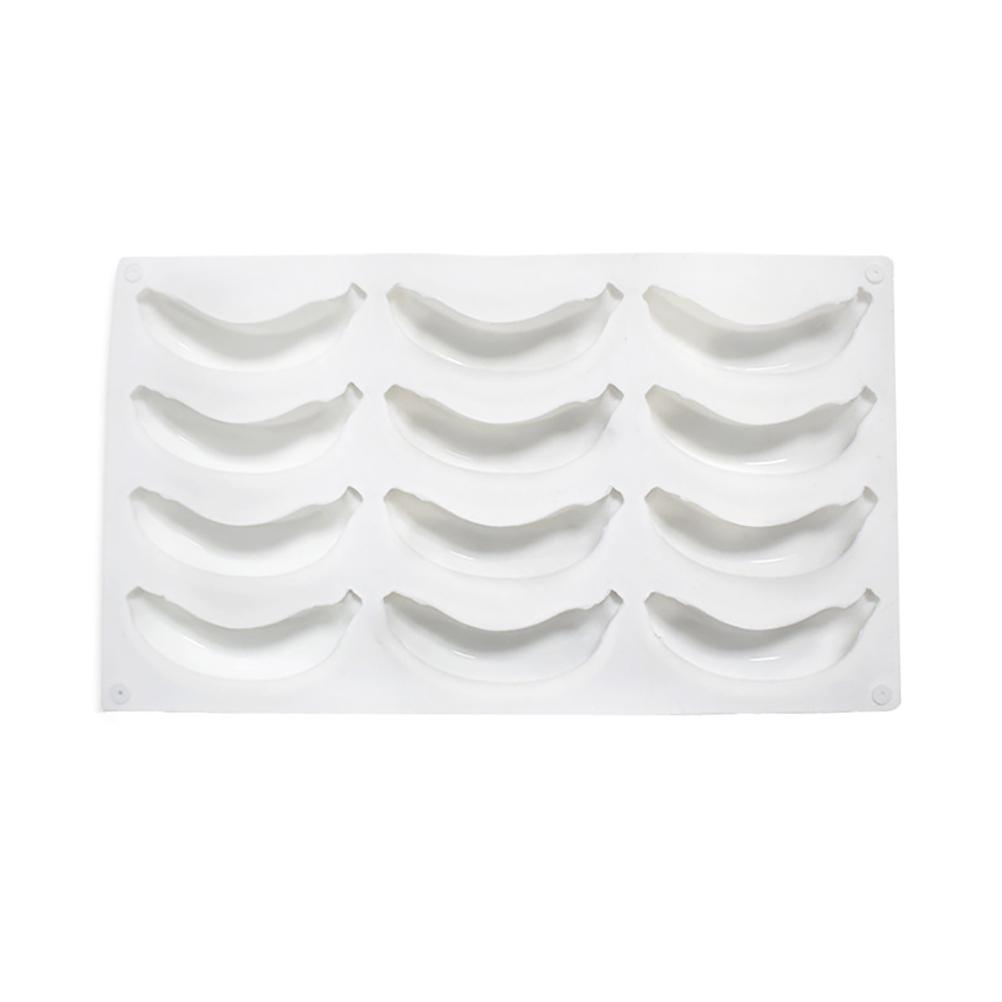 Fishine White 12 Cavity Banana Mousse Cake Mold, Diy Realistic Fruit French Dessert Mold, 29.5*17Cm